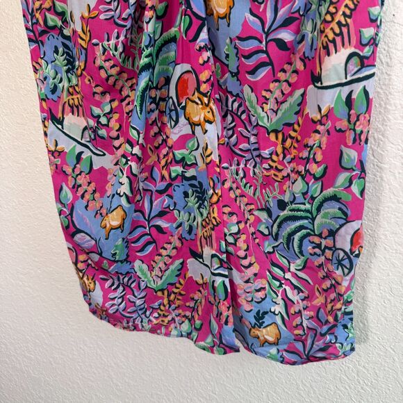 J McLaughlin Skirt Womens size 2 Floral Twist Knot Front Blakely Rose Freshfield - Picture 3 of 9